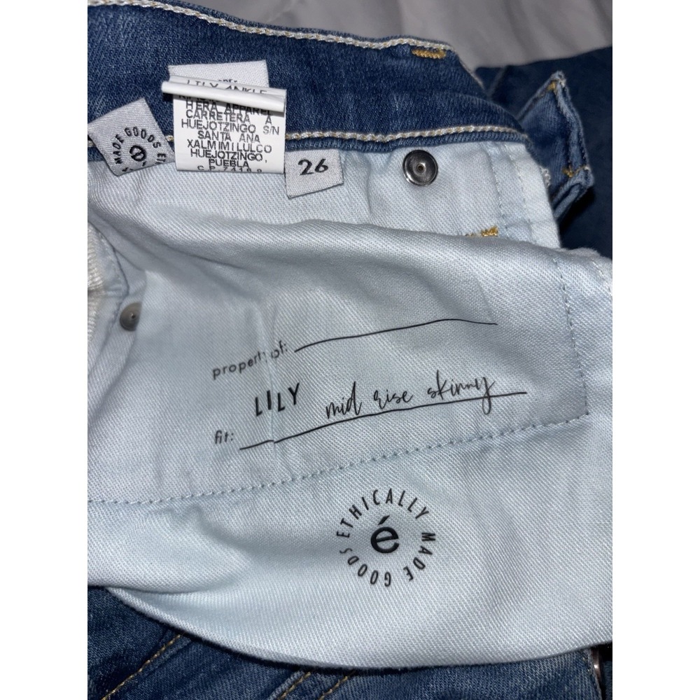 NWOT Etica jeans Lily mid rise skinny ankle size 26 intentional paint splatter - Picture 4 of 5